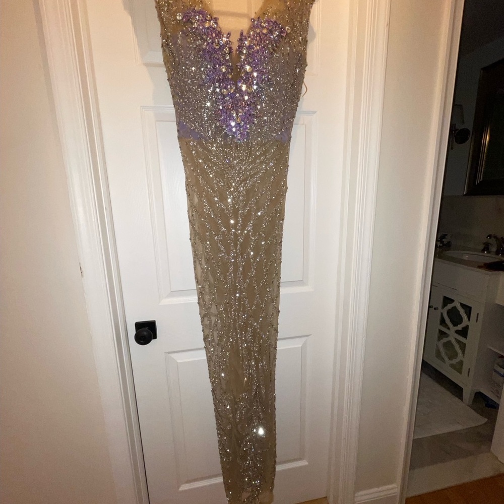 additional photos*** Elegant Beaded Evening Gown